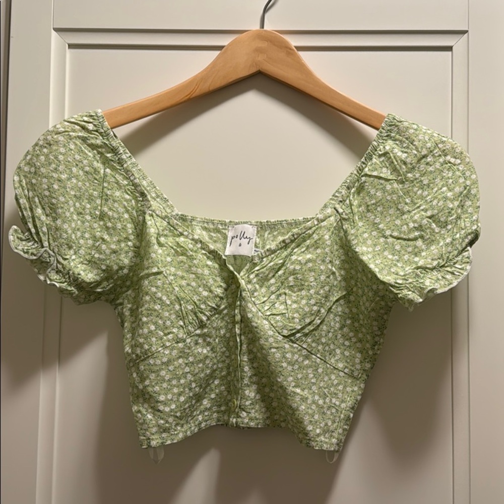 Princess Polly Green Floral Top